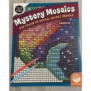 Mystery Mosaics # 15 Adult Color Book USA Left Brain Activity  MindWare